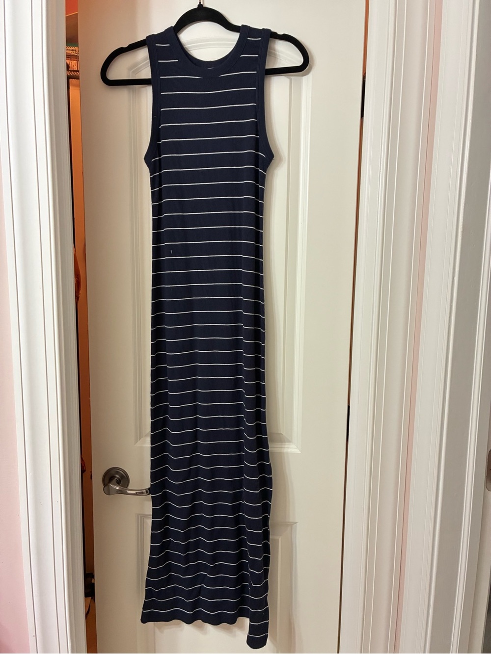 Universal Thread Navy and White Striped Sleeveless Maxi Dress